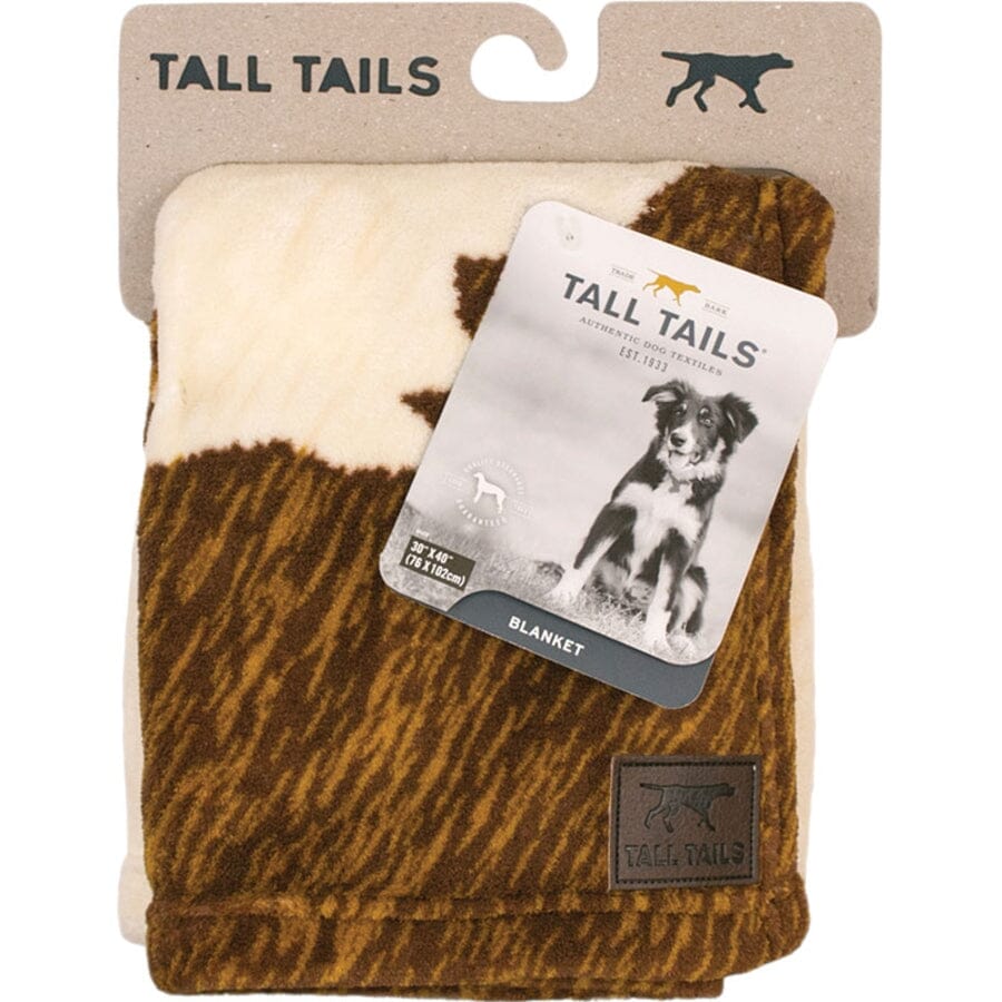 Tall Tails Blanket Cowhide Print Fleece Dog Blanket - Large - L:40 X W:30 Inch