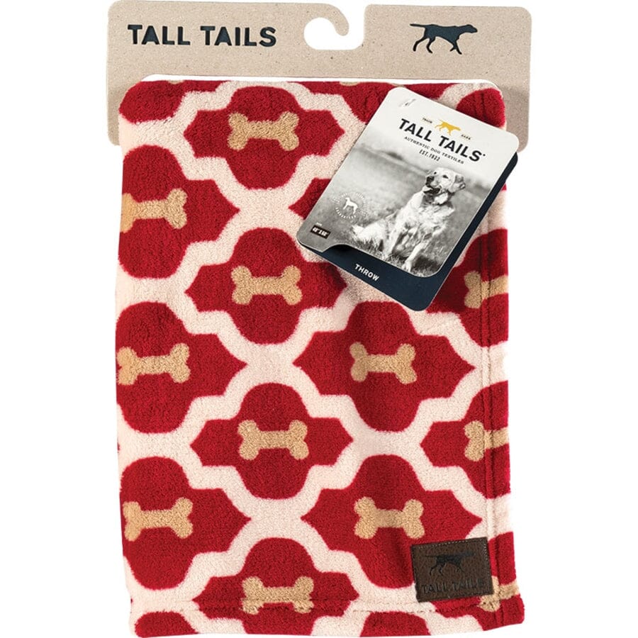 Tall Tails Blanket Red Bone Pattern Fleece Dog Blanket