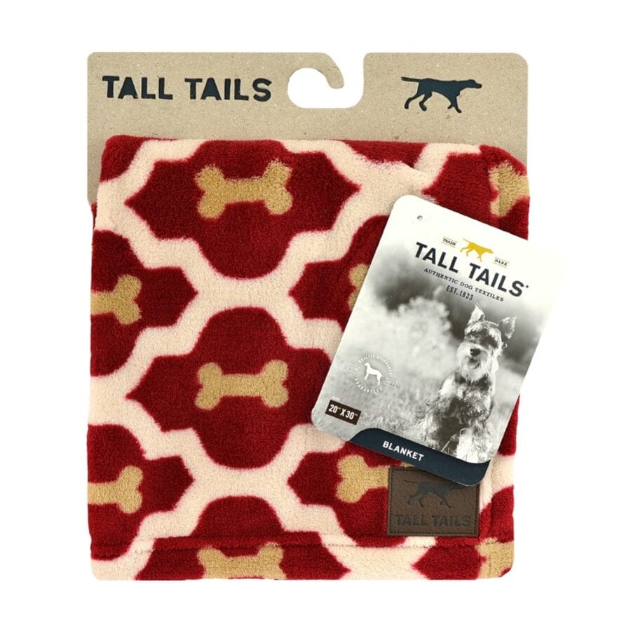 Tall Tails Blanket Red Bone Pattern Fleece Dog Blanket