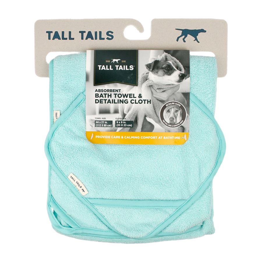 Tall Tails Dog Towel with Detailer cloth Grooming Towel