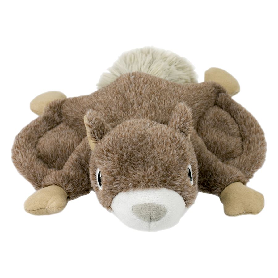 Tall Tails Flying Squirrel Fetch Crinkle and Squeak Plush Dog Toy - 12 Inch