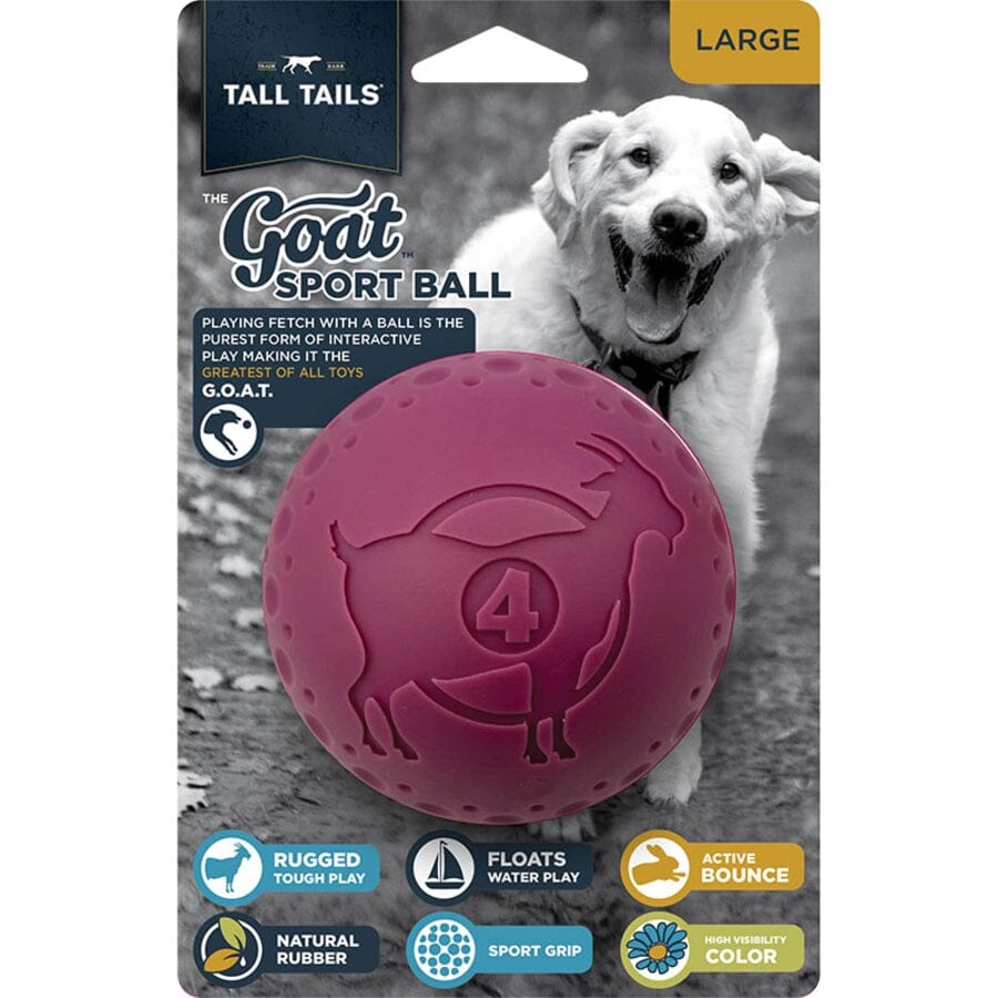 Tall Tails Goat Natural Rubber and Floating Ball Fetch Dog Toy
