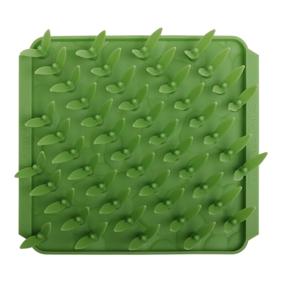 Tall Tails Grass Foraging Mat Silicone Interactive Dog Feeder - Green - L:8.5 X W: 8 Inches