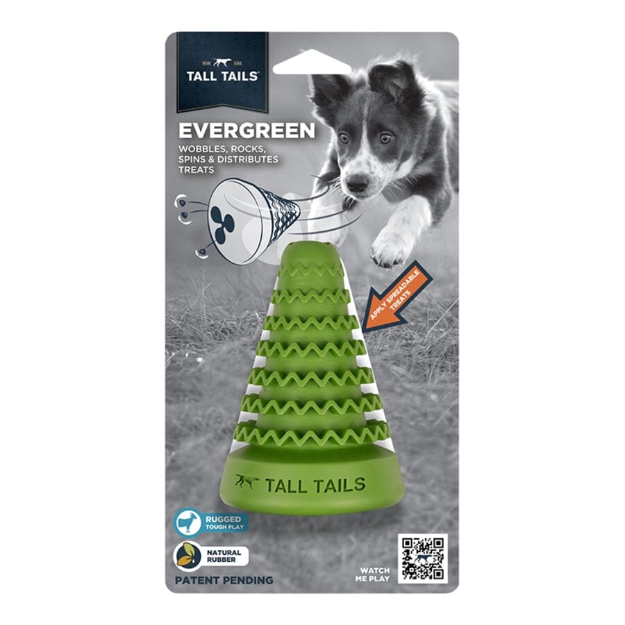 Tall Tails Natural Rubber Reward Evergreen Tree Spinning and Treat Dispensing Dog Toy - 5 Inches