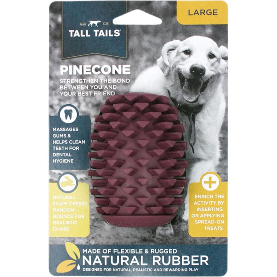 Tall Tails Natural Rubber Reward Pinecone Treat Filling and Dental Dog Toy - 4 Inches