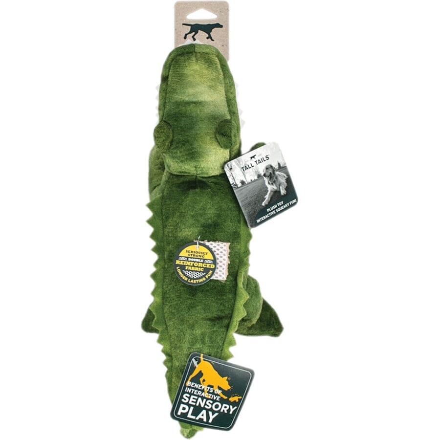 Tall Tails Plush Gator Water Bottle Inserted Crunch and Squeak Dog Toy - 15 Inches