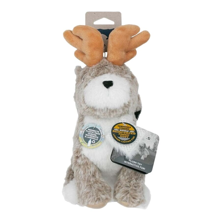 Tall Tails Plush Jackalope Twitch Squeak and Crinkle Plush Dog Toy - 9 Inches