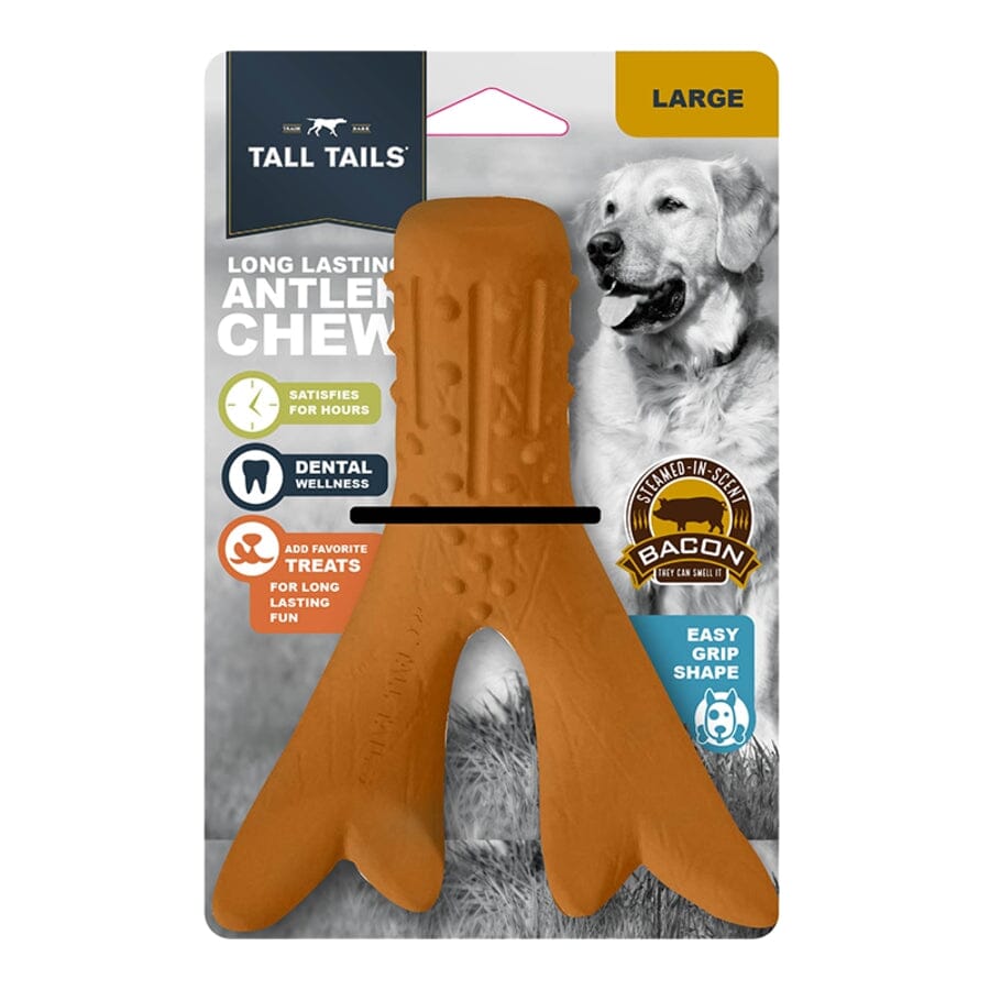 Tall Tails Wobble Walker Bacon Scented Antler Chew Dog Toy