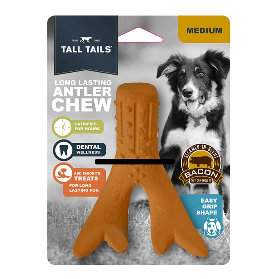 Tall Tails Wobble Walker Bacon Scented Antler Chew Dog Toy