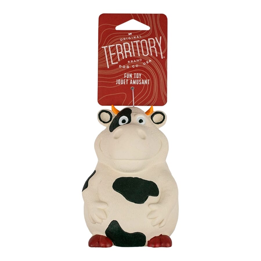 Territory Cow Squeaker Latex Chew Dog Toy - 5.8 Inches