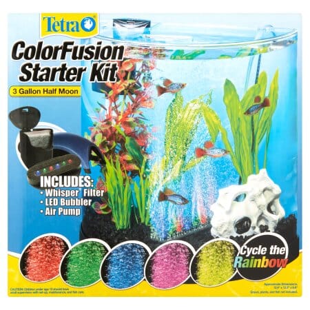 Tetra Colorfusion Half Moon Bubbling LED Kit Desktop Aquarium - 3 Gal