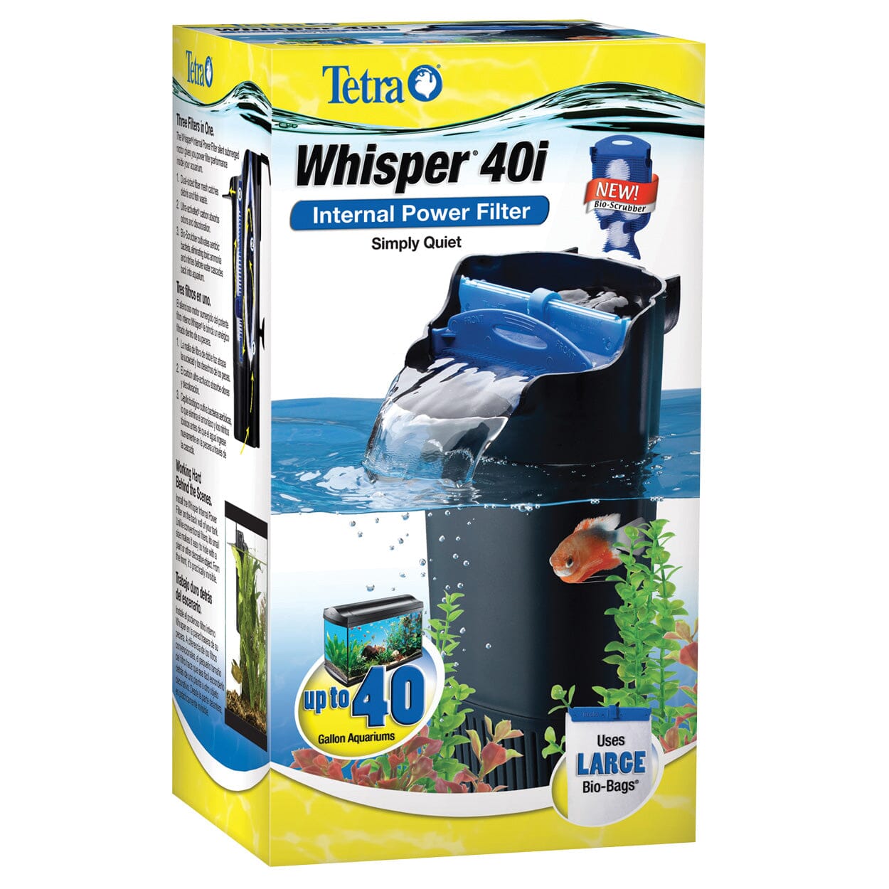 Tetra Whisper Power Filter 40I Internal Aquarium Filters - 170 GPH