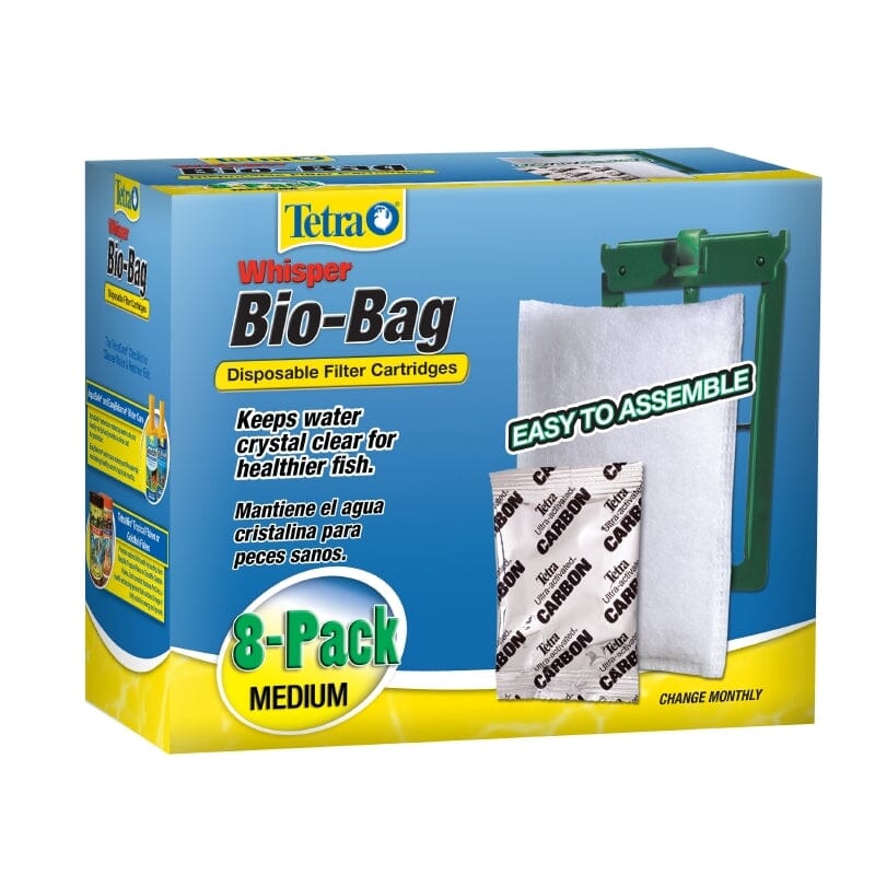 Tetra Whisper Unassembled Bio Bag Cartridge Aquarium Filter Insert - Medium - 8 Pack