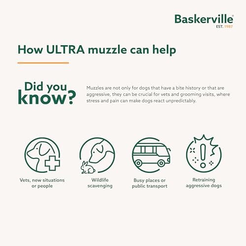 The Company of Animals Baskerville Ultra Patented Training Dog Muzzle - Black