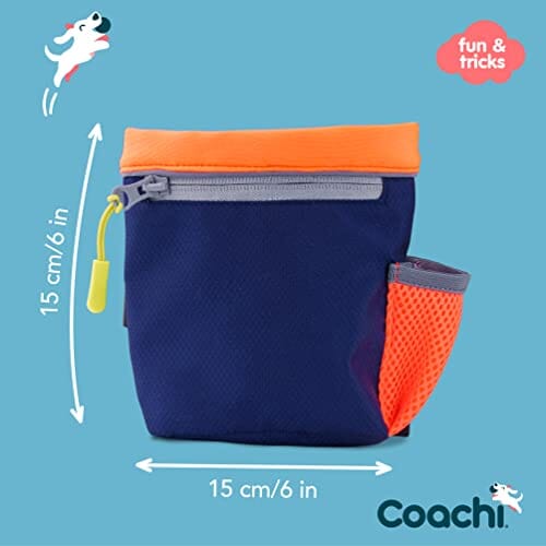 The Company of Animals Coachi Train and Treat Travel Bag Pouch - Navy and Coral