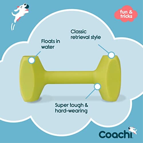 The Company of Animals Coachi Training Dumbbell Fetch and Chew Floating Dog Toy