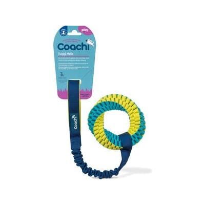 The Company of Animals Coachi Tuggi Helix Tug-of-War Bungee Tug Nylon Interactive Dog Toy - Blue/Green Default Title