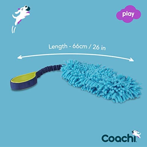 The Company of Animals Coachi Tuggu Hide Tug-of-War Bungee Tug Interactive Dog Toy -  Blue/Navy