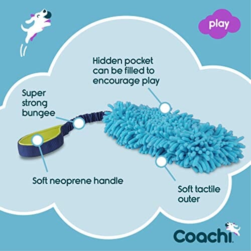 The Company of Animals Coachi Tuggu Hide Tug-of-War Bungee Tug Interactive Dog Toy -  Blue/Navy