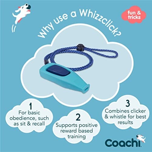 The Company of Animals Coachi WhizzClick 2-in-1 Training Dog Whistle and Clicker Combo - Blue 