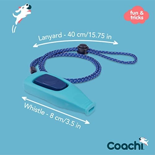 The Company of Animals Coachi WhizzClick 2-in-1 Training Dog Whistle and Clicker Combo - Blue 