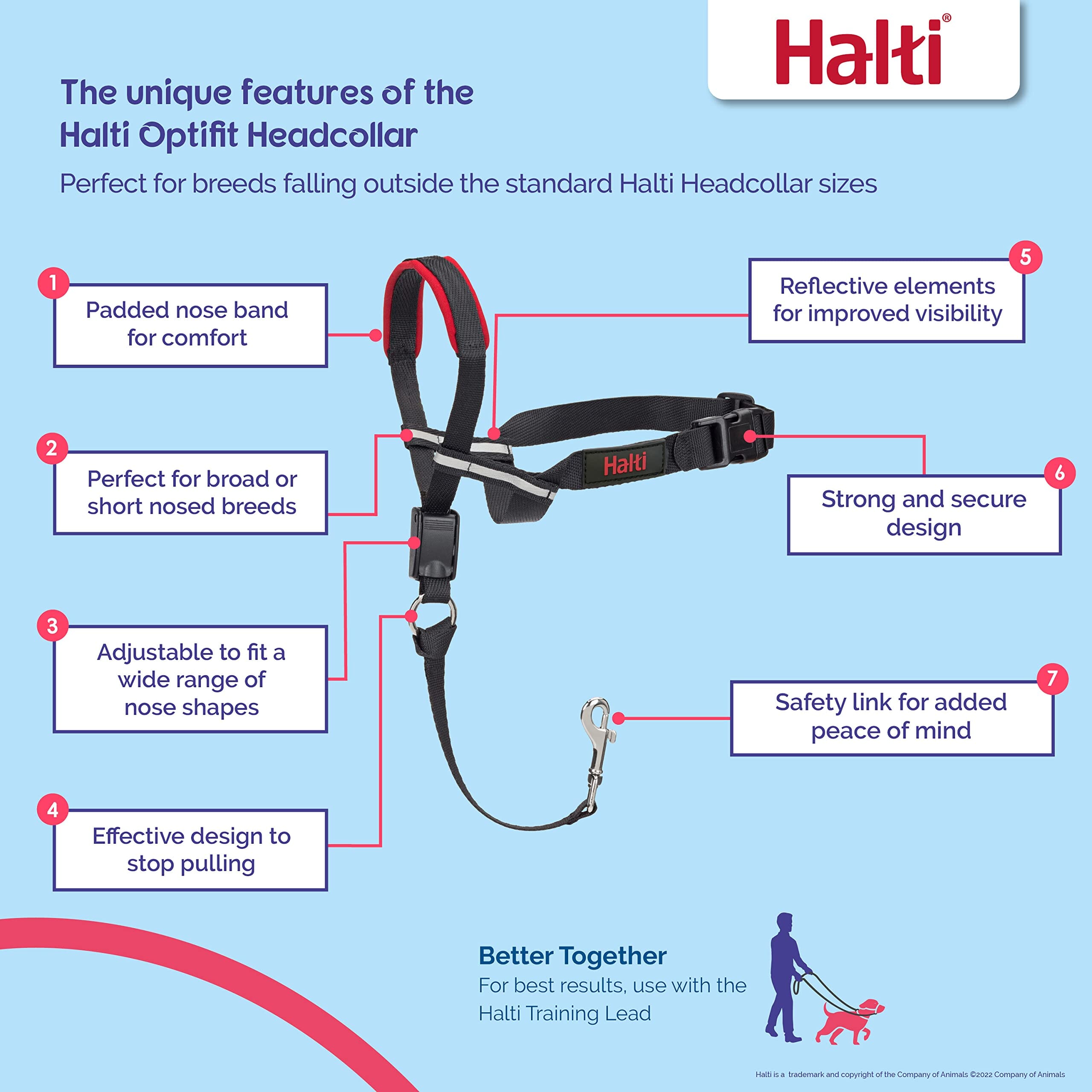 The Company of Animals Halti Optifit Dog Head Collar - Large  