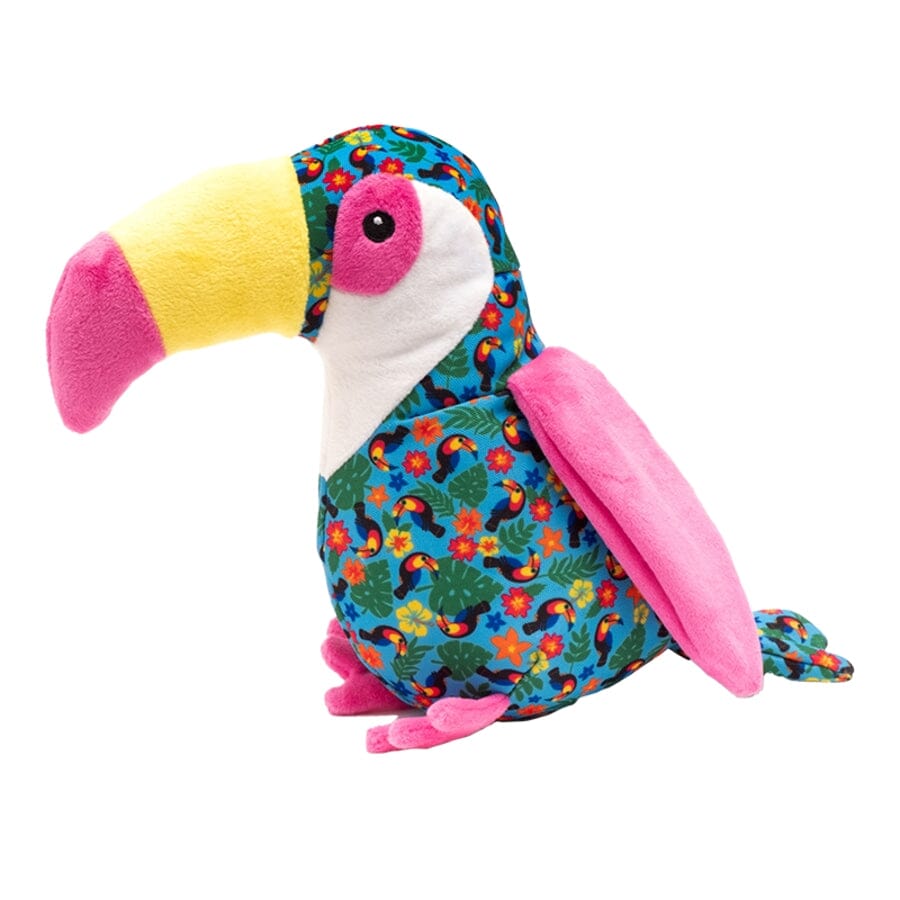 The Worthy Dog Toucan Tropical Pattened Squeak Nylon and Plush Dog Toy