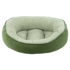 Arlee Rover Rest Cody Cuddler Oval Cushion Dog Bed - Olive - Medium - L:28 X W:25 X H:11