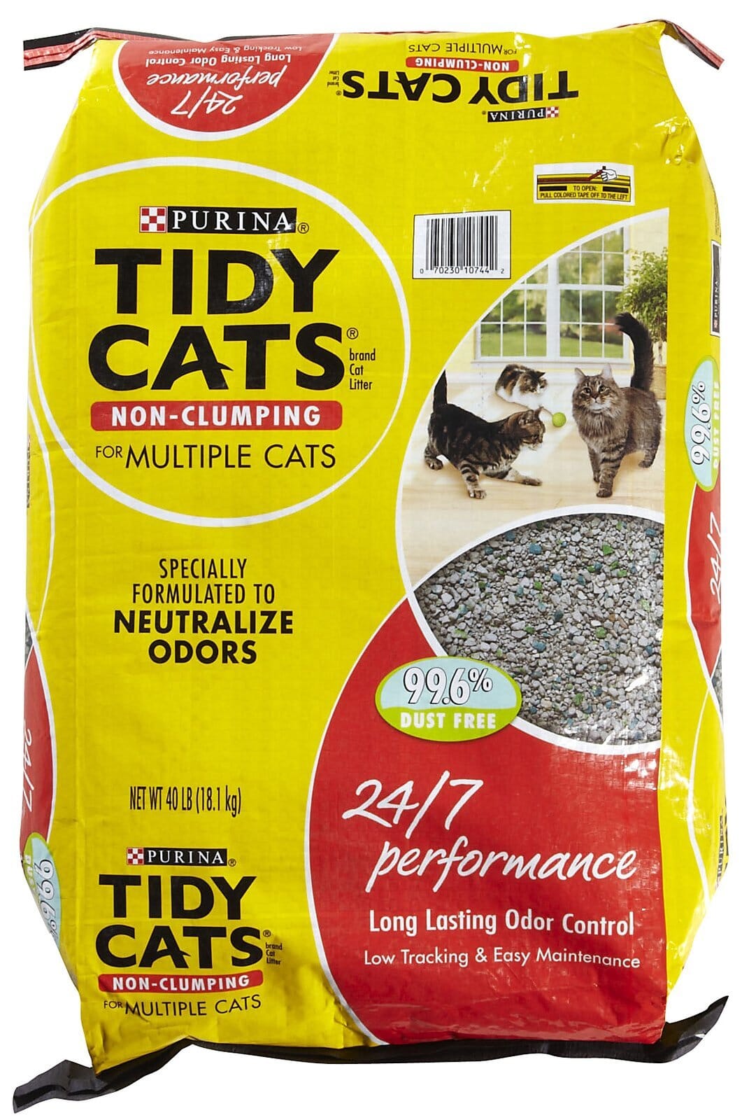 Tidy Cats Non Clumping 24/7 Performance MultiCat Long Lasting Odor Control Cat Litter  