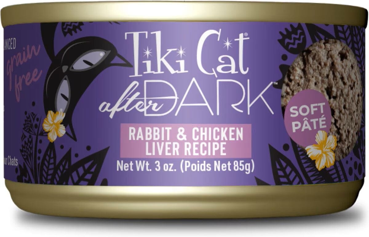 Tiki Cat After Dark Rabbit Paté Canned Cat Food - 3 oz Cans - Case of 12