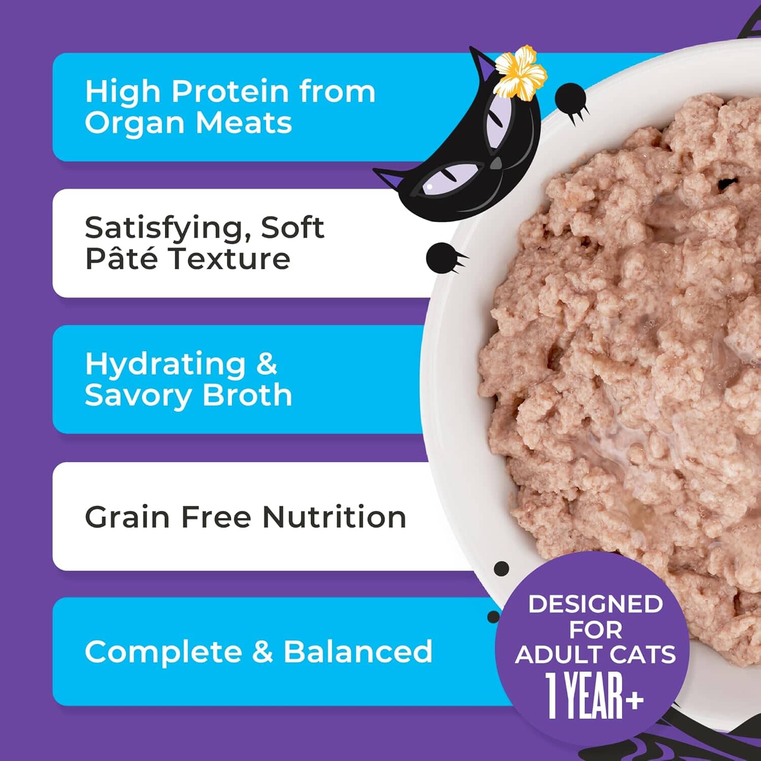 Tiki Cat After Dark Soft Pate Grain-Free Chicken Liver and Qual Adult Canned Cat Food - 5.5 Oz - Case of 8