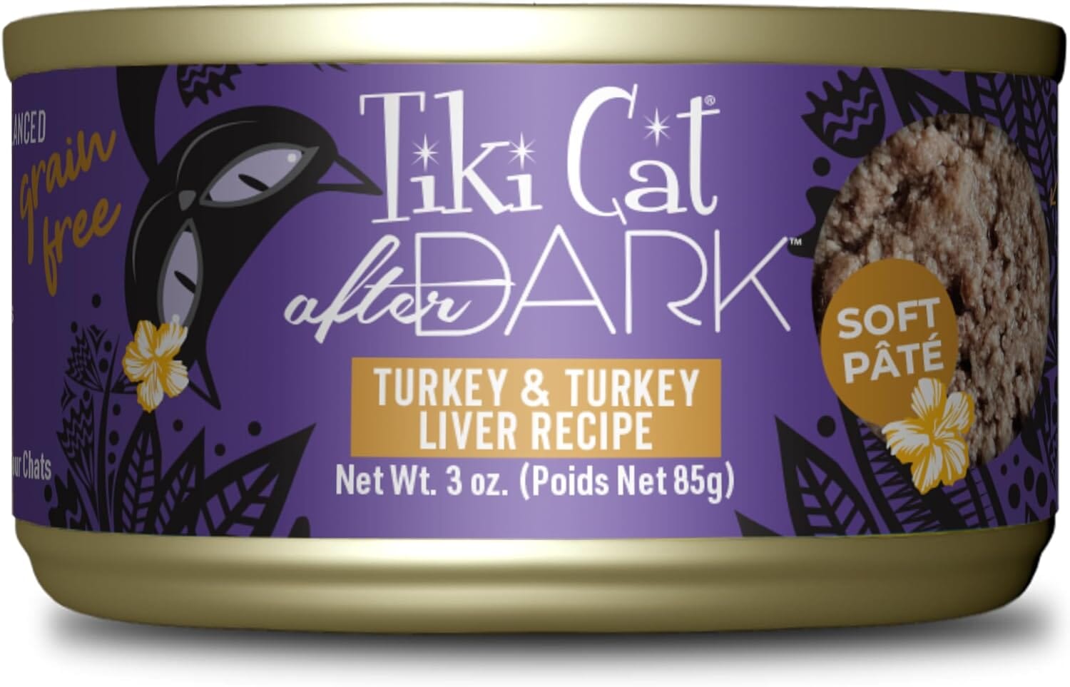 Tiki Cat After Dark Soft Pate Grain-Free Turkey and Turkey Liver in Broth Adult Canned Cat Food - 3 Oz - Case of 12 Default Title