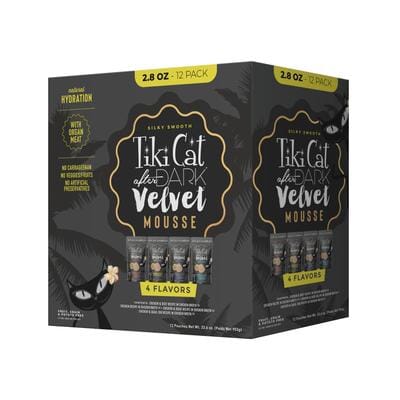 Tiki Cat After Dark Velvet Mousse Grain-Free Chicken Duck Quail Beef in Broth Wet Cat Food Pouch - Variety Pack - 2.8 Oz - Case of 12 Default Title