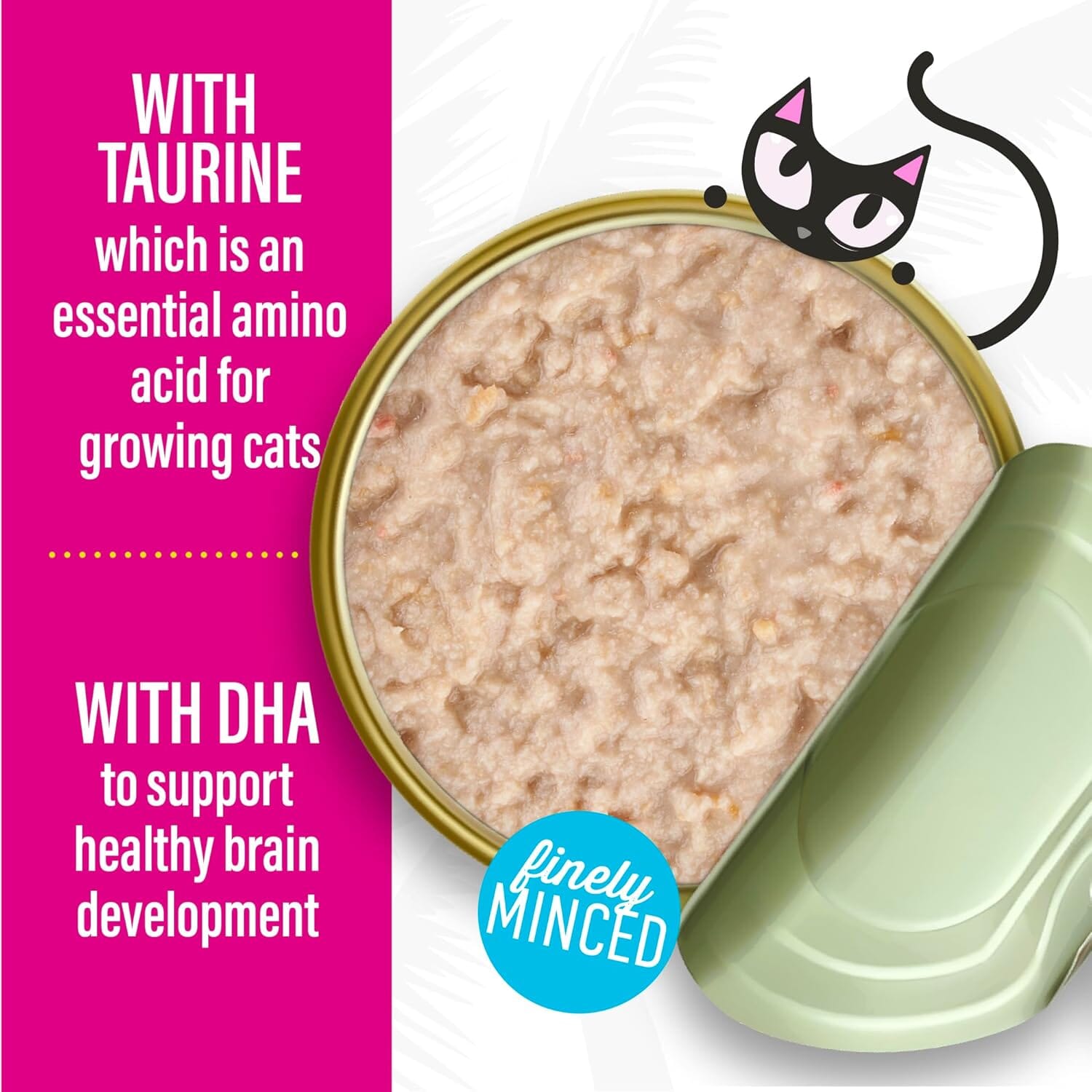 Tiki Cat Baby Pate Grain-Free Minced Chicken and Chicken Liver Kitten Canned Cat Food - 2.4 Oz - Case of 12