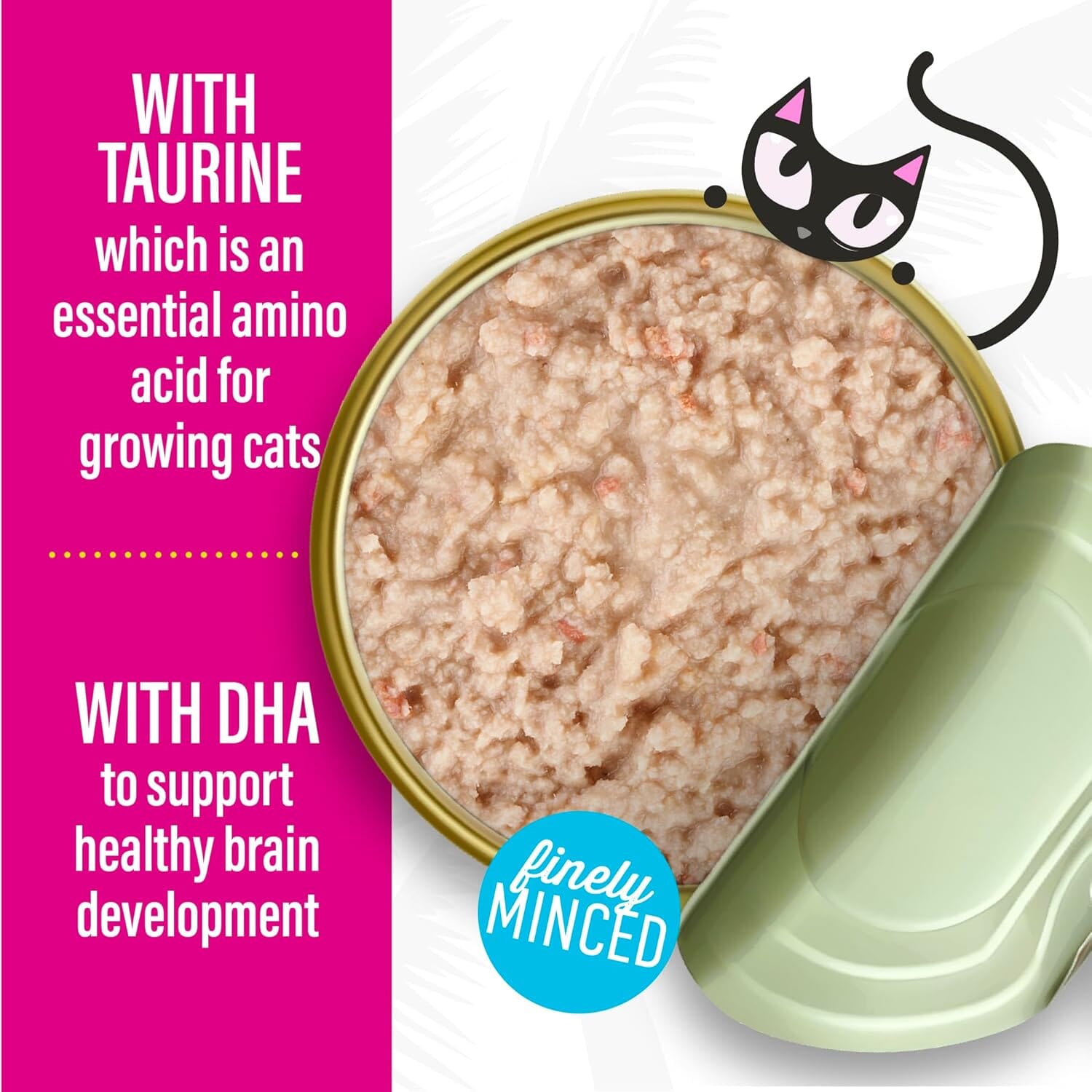 Tiki Cat Baby Pate Grain-Free Minced Chicken Salmon and Chicken Liver Kitten Canned Cat Food - 2.4 Oz - Case of 12