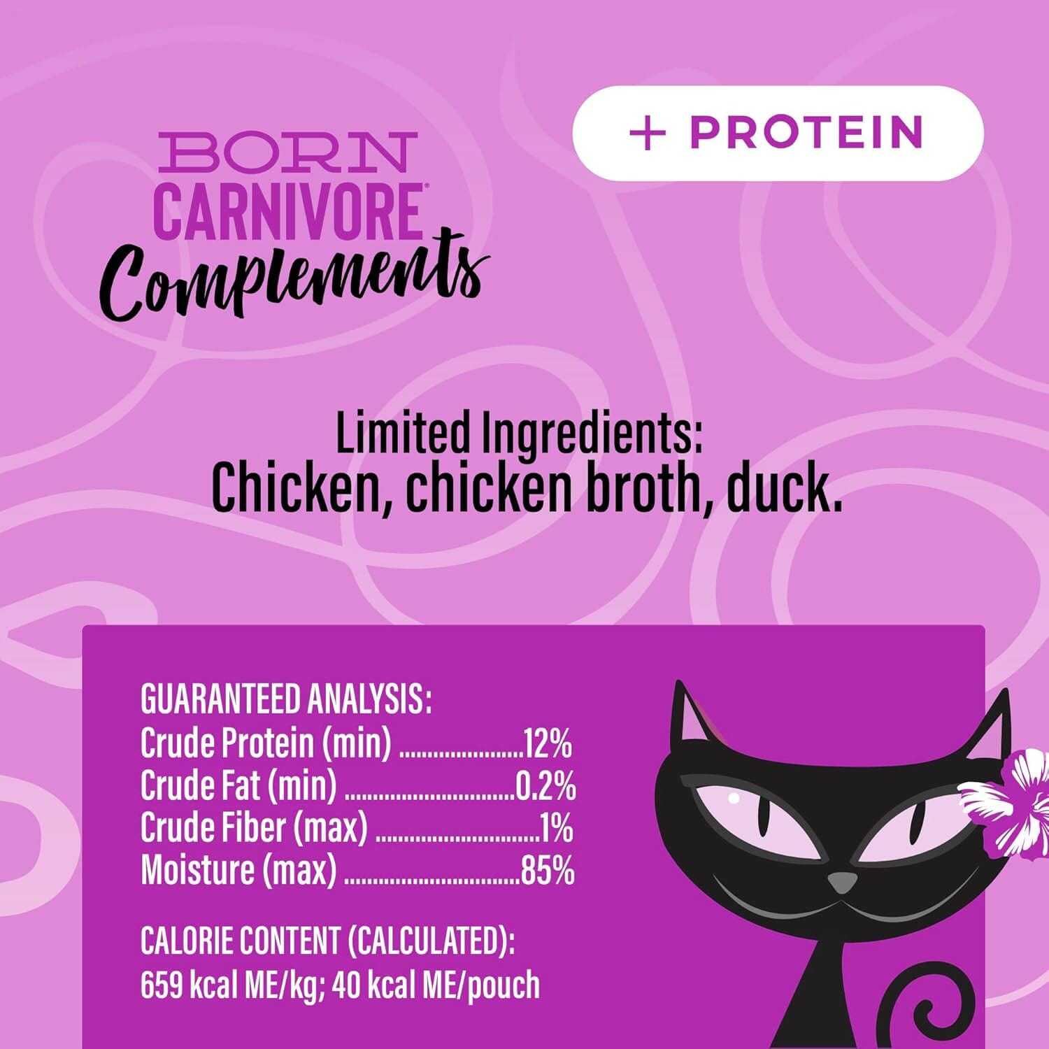 Tiki Cat Born Carnivore Compliments Meaty Chicken and Duck in Broth Wet Cat Food Topper Pouch - 2.1 Oz - Case of 12
