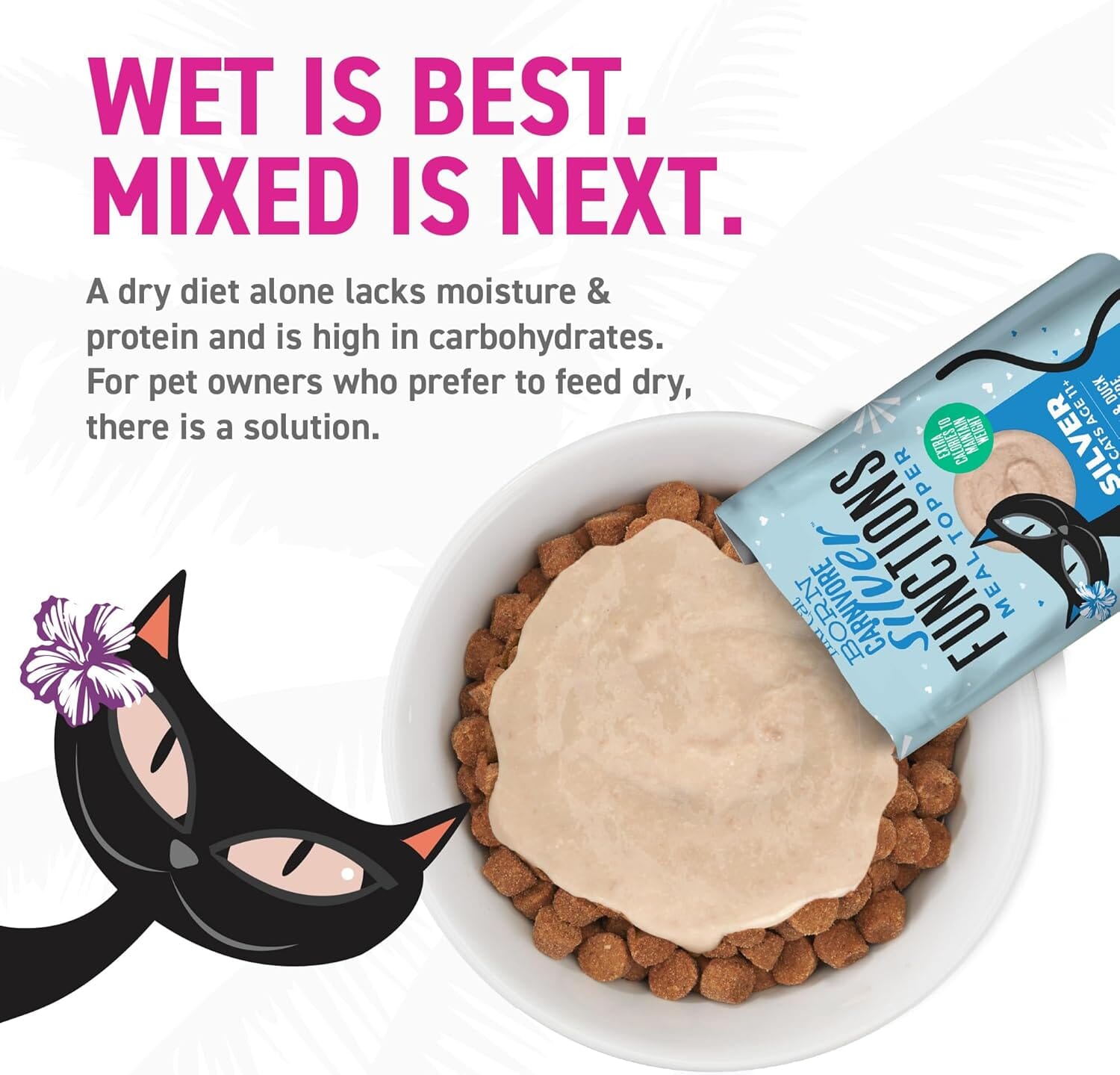 Tiki Cat Born Carnivore Silver Senior Health High-Protein Chicken and Herring Adult Senior Dry Cat Food