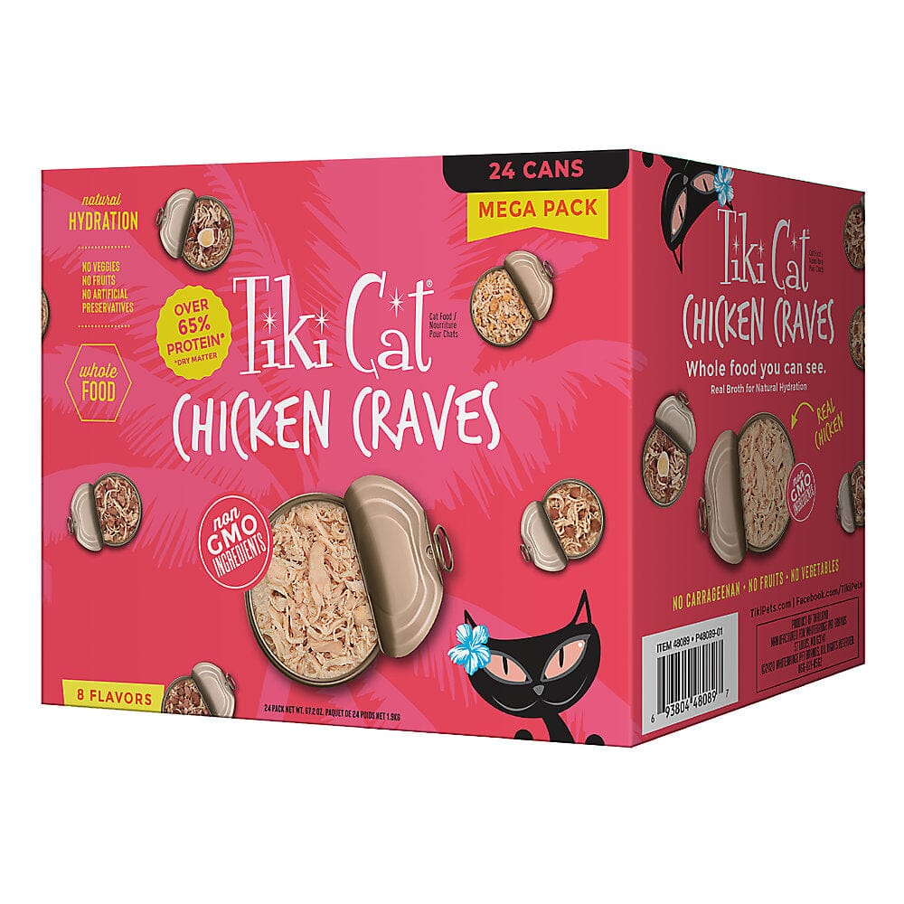 Tiki Cat Chicken Favorites Wet Cat Food Mega Pack Canned Cat Food - 3 oz Cans - Case of 24  