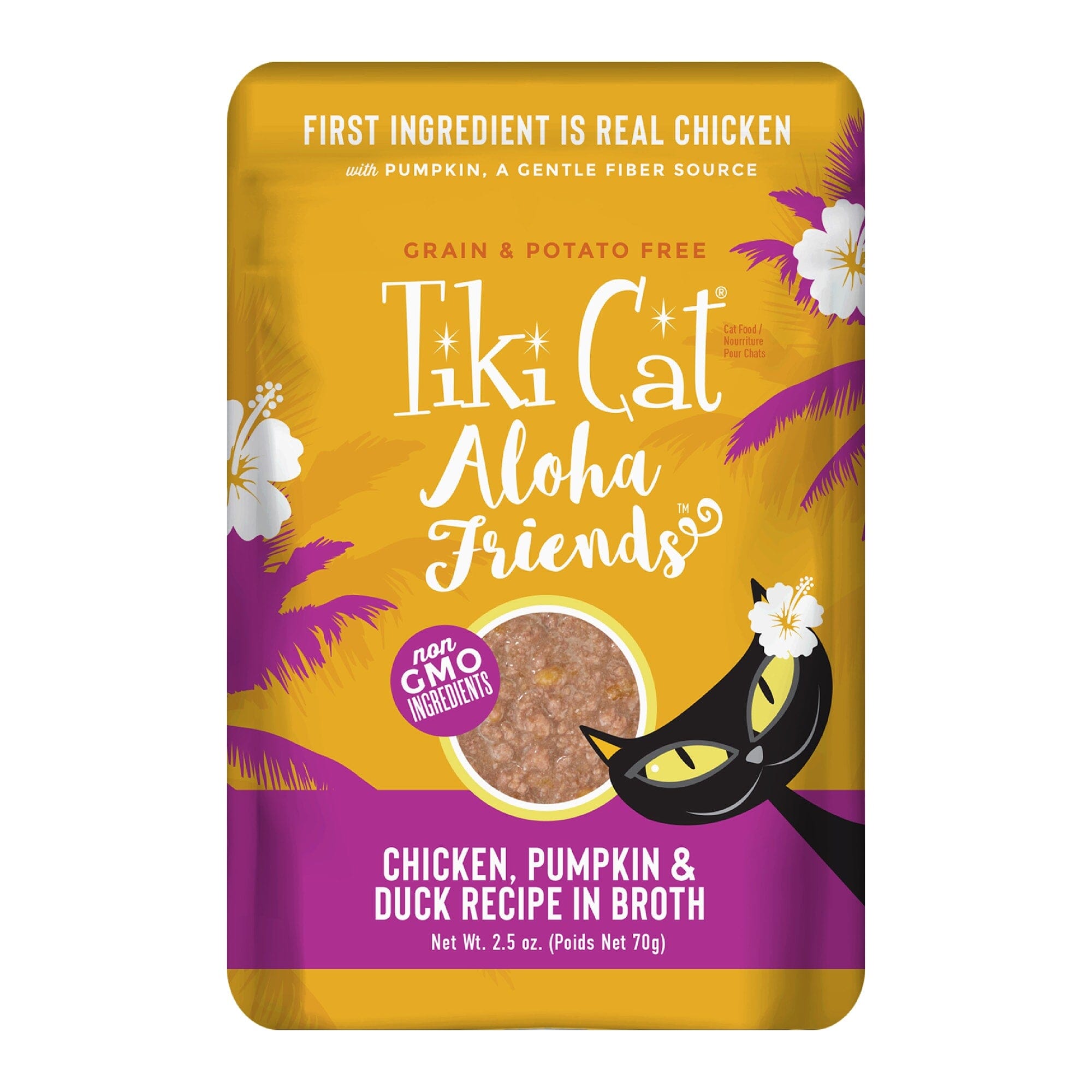 Tiki Cat Grain-Free Aloha Friends Chicken & Duck Wet Cat Food in Pouches - 2.5 oz Pouches - Case of 12