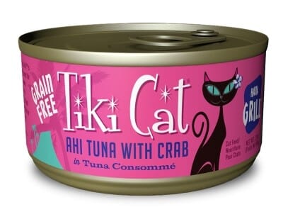 Tiki Cat Hana Grill Canned Cat Food - Ahi Tuna with Crab - Case of 12