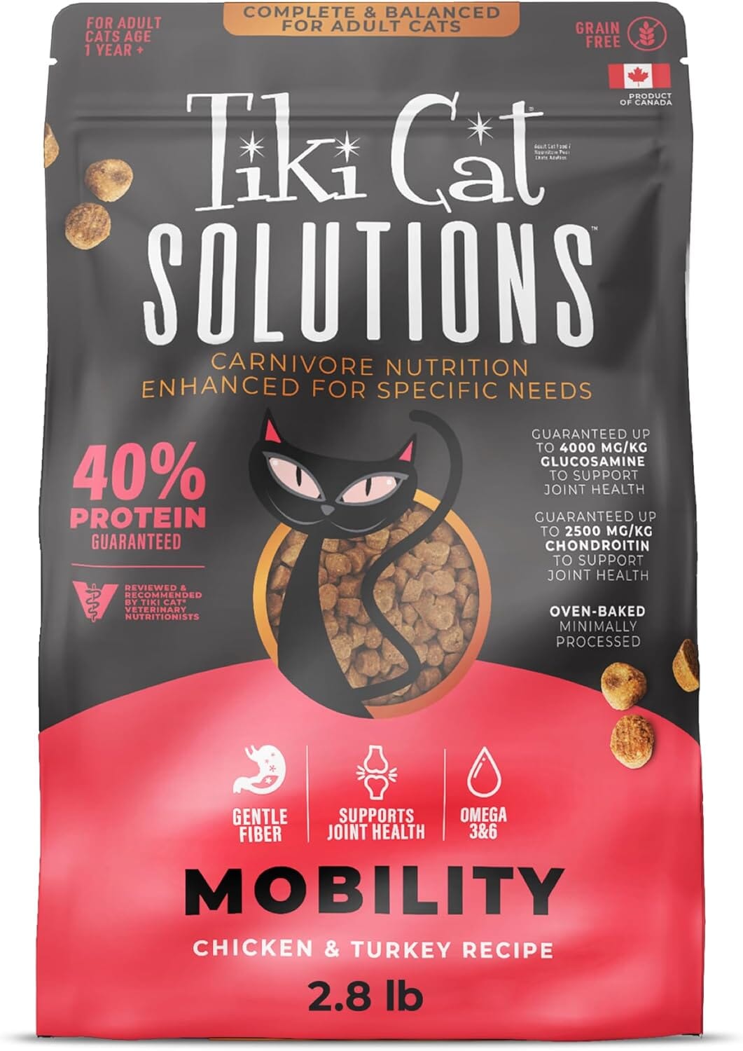 Tiki Cat Solutions Mobility High-Protein Grain-Free Chicken and Turkey Adult Dry Cat Food - 2.8 Lbs Default Title