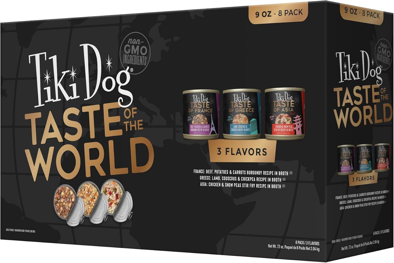 Tiki Dog Taste of The World France Greece and Asia in Broth Canned Dog Food - Variety Pack - 9 Oz - Case of 8 Default Title
