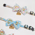 Touchcat ® Floral Patterned Designer Cat Collar with Bow - Blue - Small