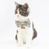 Touchcat ® Floral Patterned Designer Cat Collar with Bow - Brown - Large