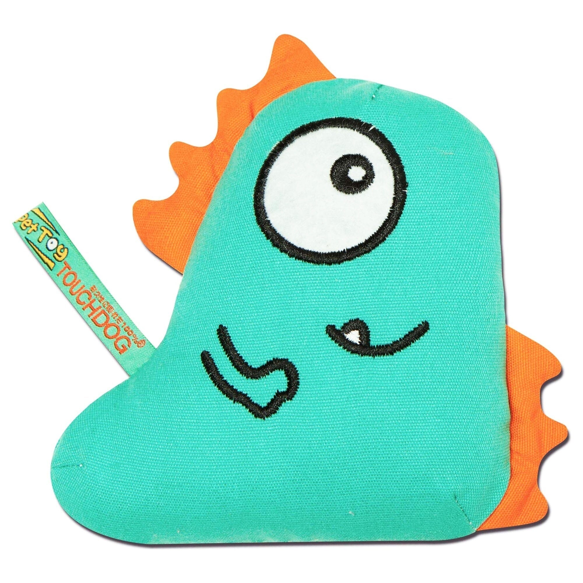 Touchdog Cartoon Shoe-faced Monster Plush Dog Toy Green