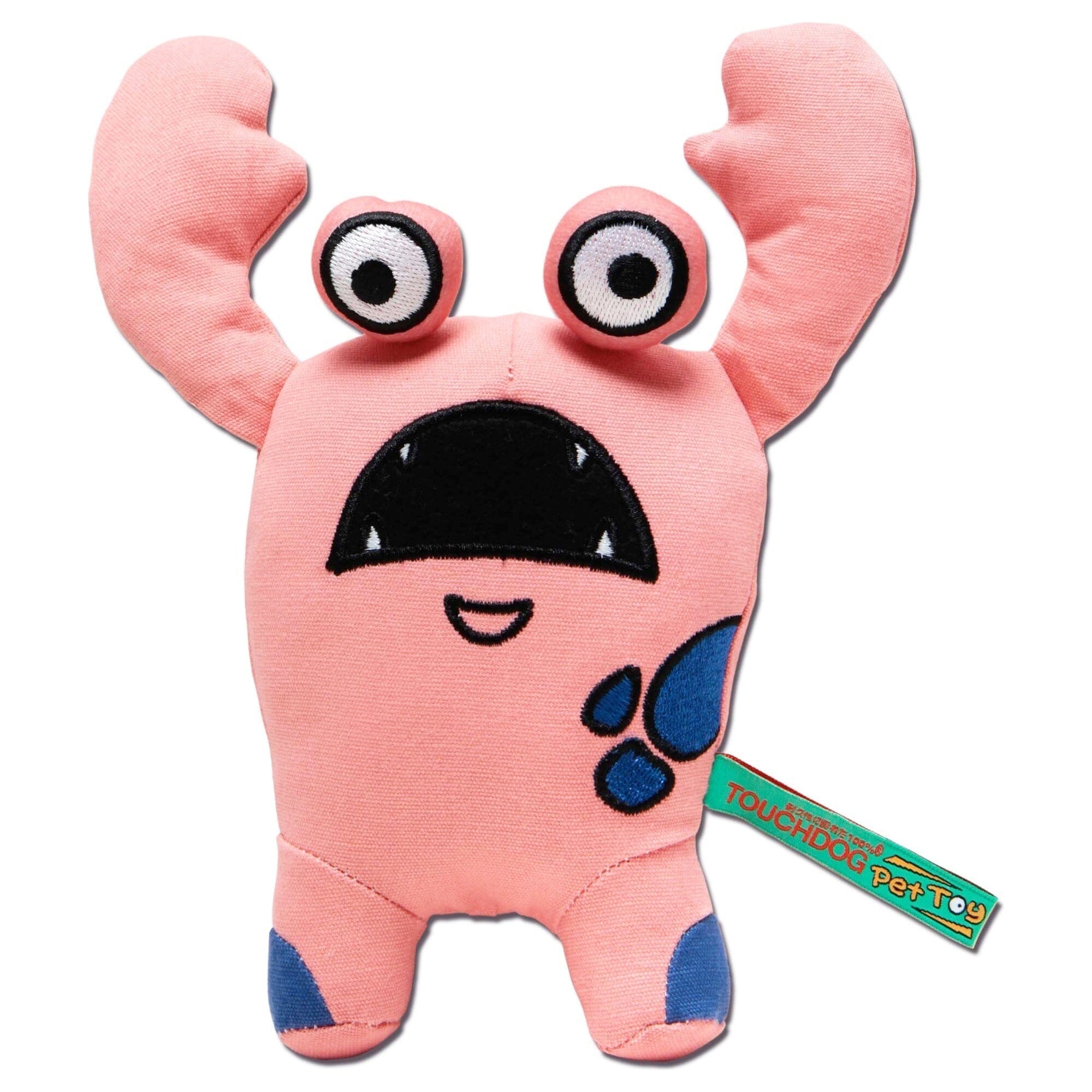 Touchdog Cartoon Up-for-Crabs Monster Plush Dog Toy Pink