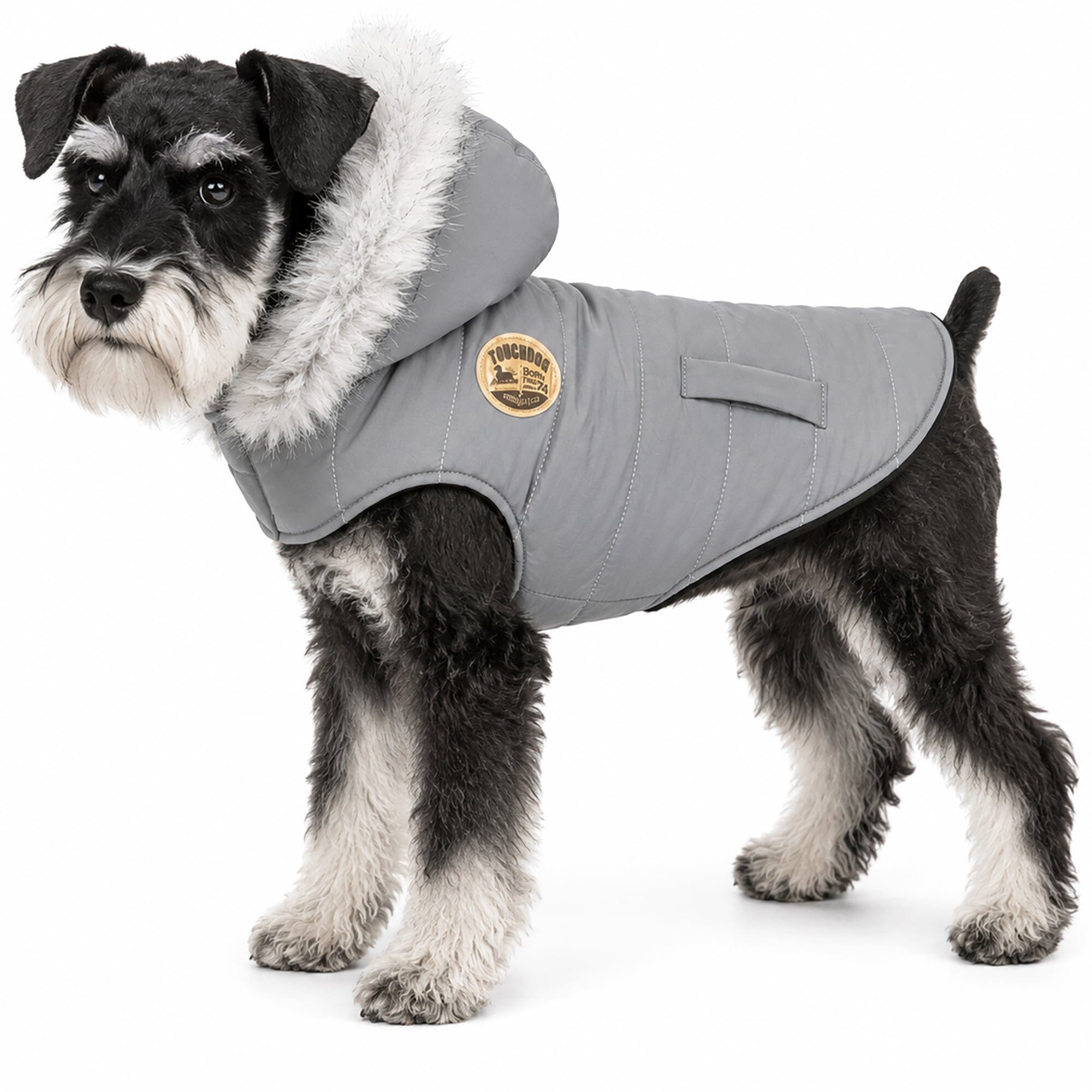Touchdog 'Eskimo-Swag' Duck-Down Insulated Winter Dog Coat Parka X-Small Gray