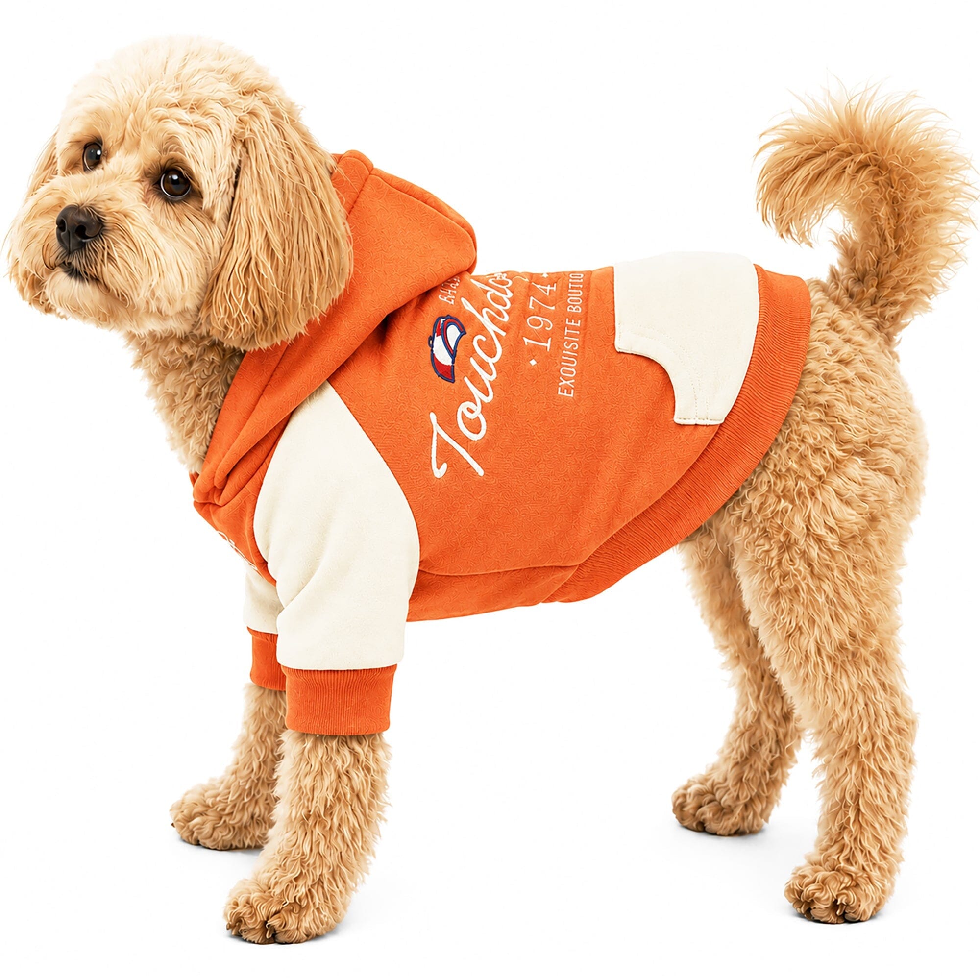 Touchdog 'Heritage' Soft-Cotton Fashion Dog Hoodie Sweater X-Small Orange