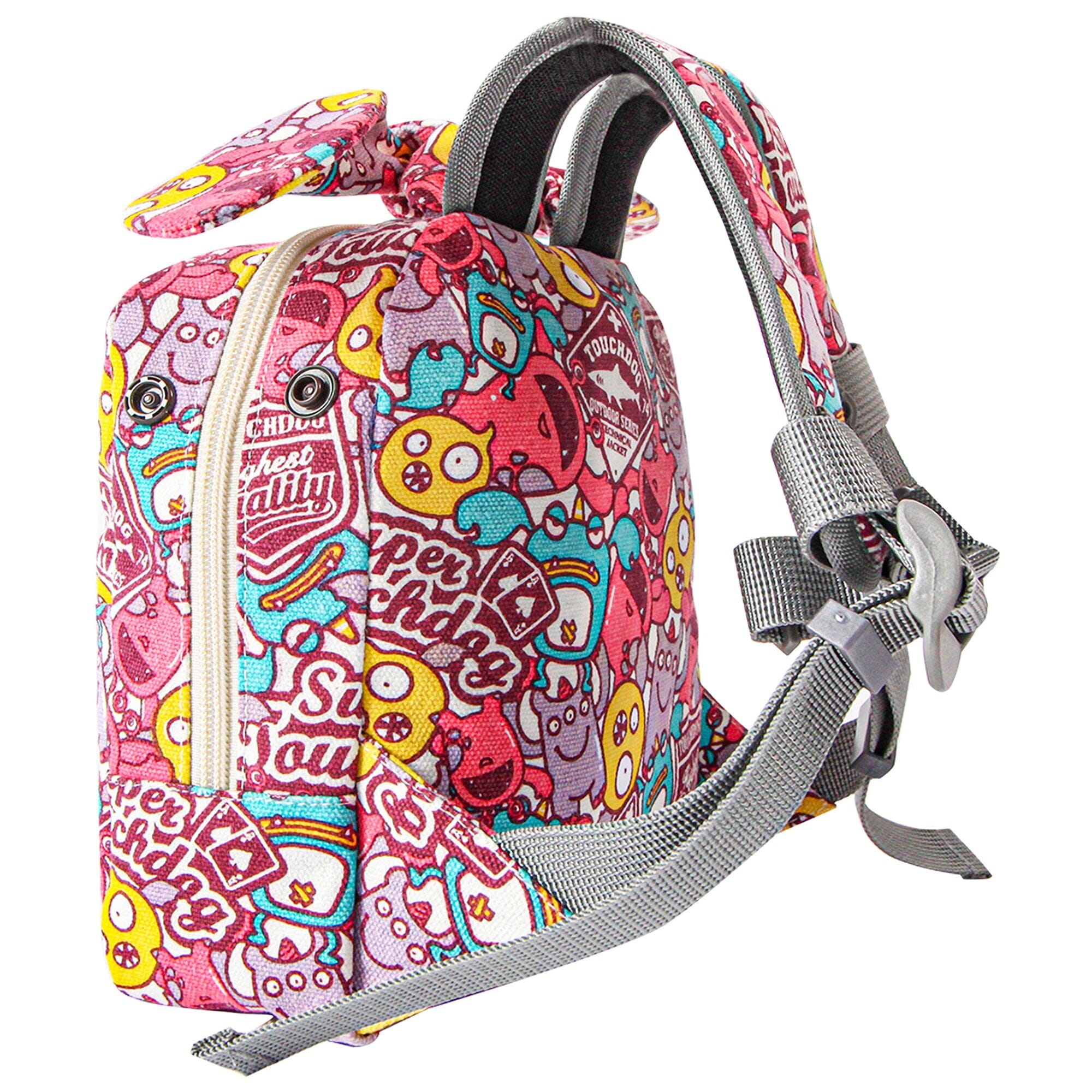 Touchdog ® Designer Patterned Large Pocketed Zippered Duffle Dog Backpack and Harness
