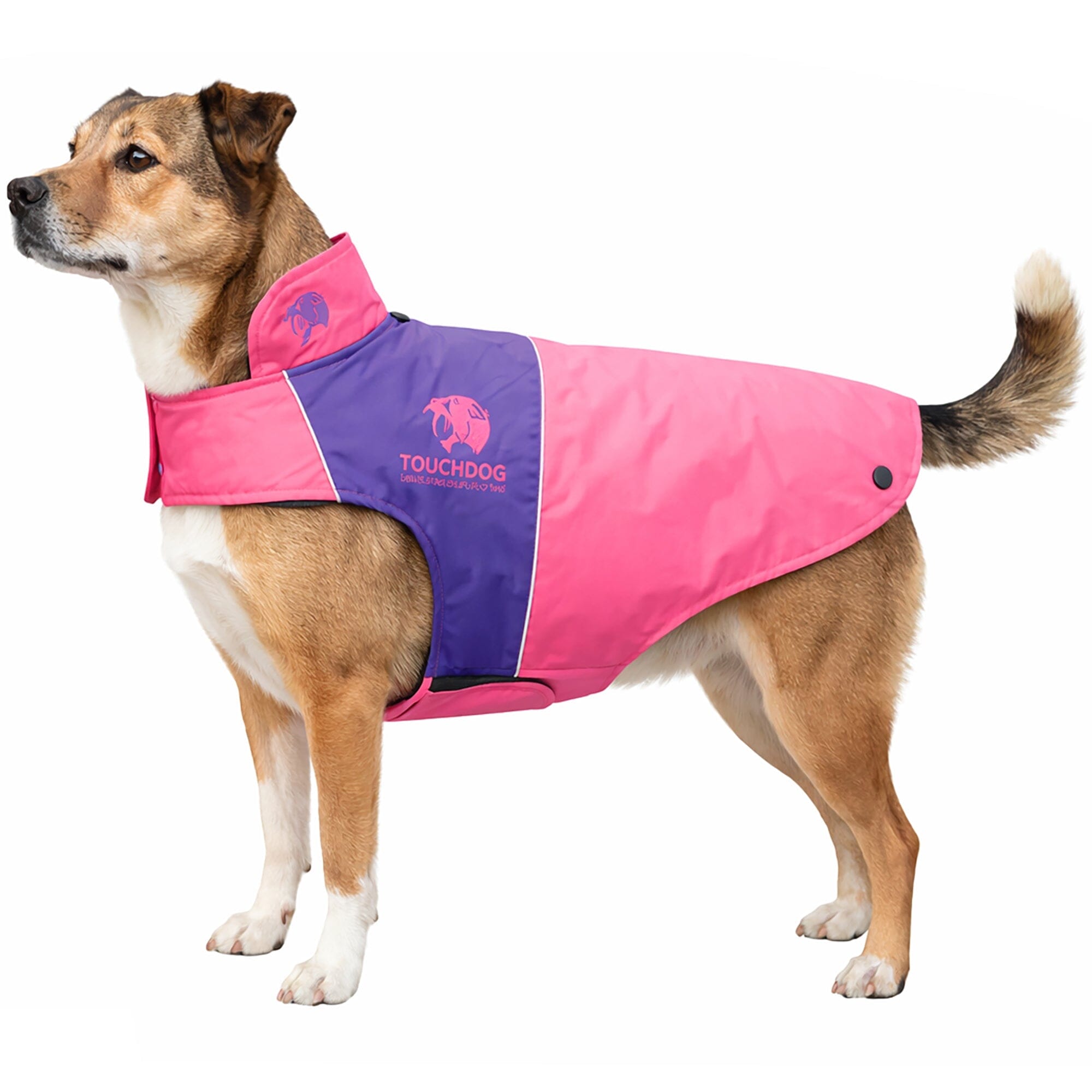 Touchdog ® Lightening-Shield 2-in-1 Dual-Removable-Layered Waterproof Dog Jacket X-Small Pink, Purple